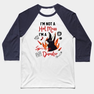 Funny Rabbit Meme Naughty Rex Bunny is A Hot Mess I Am A Spicy Disaster Baseball T-Shirt